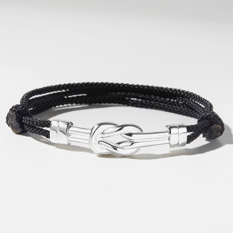 Vòng Tay Bạc 925 Nút Thắt Gắn Kết Cho Nam Love Knot - VYB47