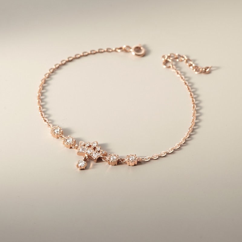 Vòng Tay Bạc 925 Vương Miện Công Chúa Đính Đá Crown Princess - VGB05