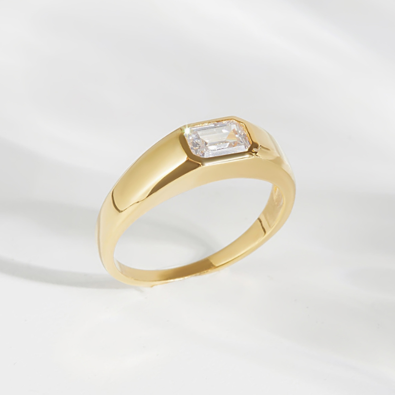 Nhẫn Signet Bạc 925 Đính Đá Chữ Nhật Emerald Cut - VSR04