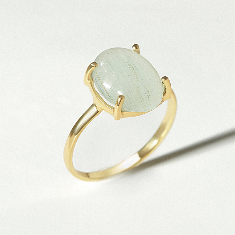 Nhẫn Bạc 925 Đính Đá Ngọc Hải Lam Aquamarine Tự Nhiên - VSR500