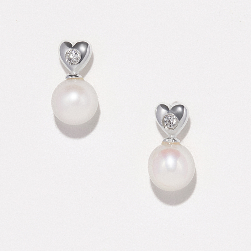 Bông Tai Bạc 925 Đính Ngọc Trai Tự Nhiên Love Pearl - VUE502