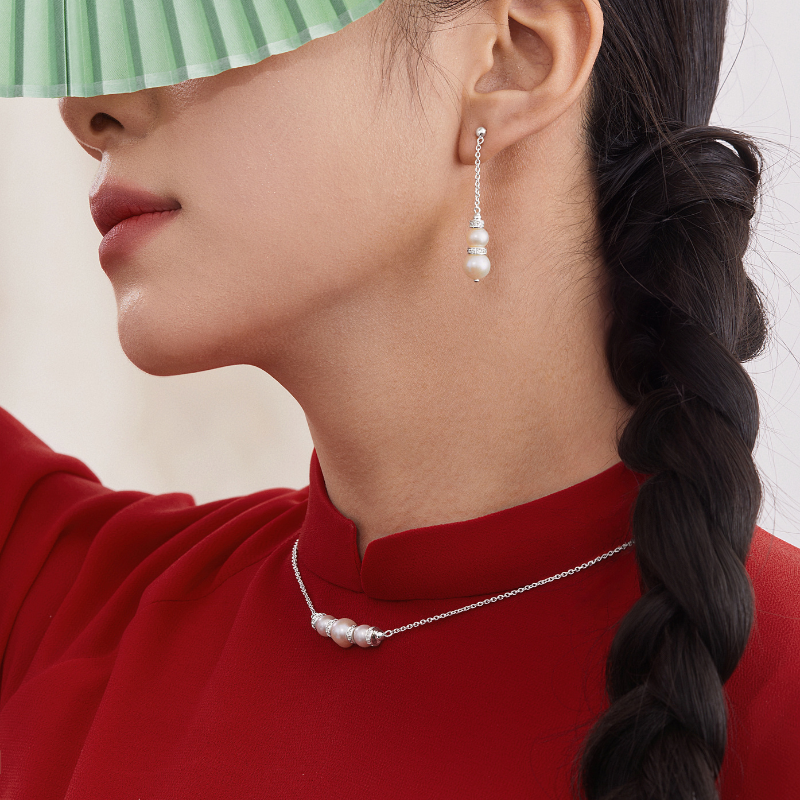 Vòng Cổ Bạc 925 Mặt Ngọc Trai Tự Nhiên Phối Đá Luxury Pearls - VUN502