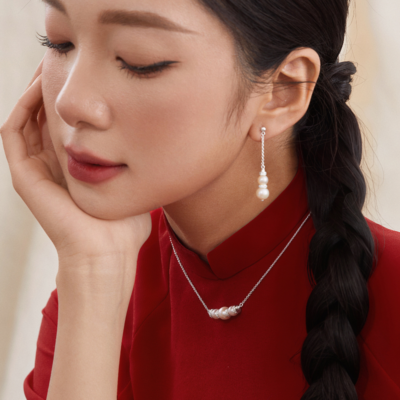 Vòng Cổ Bạc 925 Mặt Ngọc Trai Tự Nhiên Phối Đá Luxury Pearls - VUN502