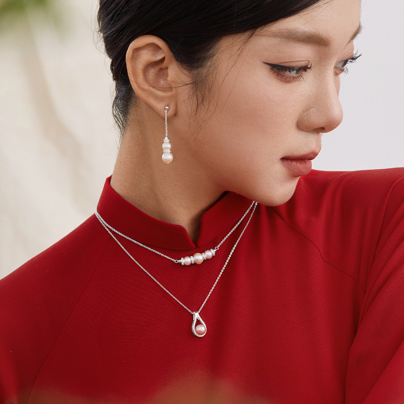 Khuyên Tai Thả Bạc 925 Ngọc Trai Tự Nhiên Phối Đá Dáng Dài Luxury Pearls - VUE507