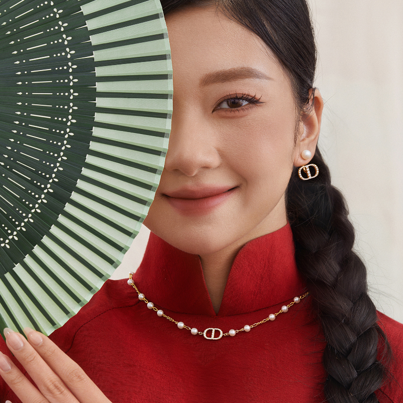 Bông Tai Jacket Bạc 925 Ngọc Trai Tự Nhiên Phối Đá Luxury Pearls - VUE01