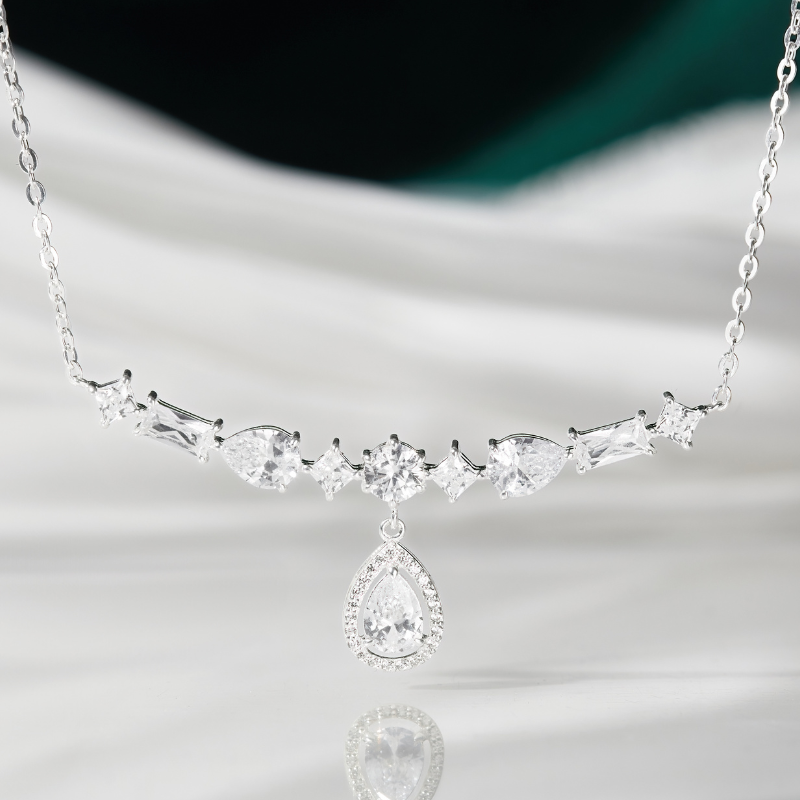 Dây Chuyền Bạc 925 Đính Đá Đi Tiệc Treo Ngẫu Hứng Stone Party Queen - VUN07-1