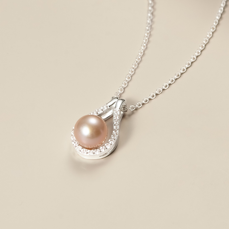 Dây Chuyền Bạc 925 Mặt Ngọc Trai Tự Nhiên Tròn Phối Đá Dáng Giọt Nước Luxury Pearls - VUN504