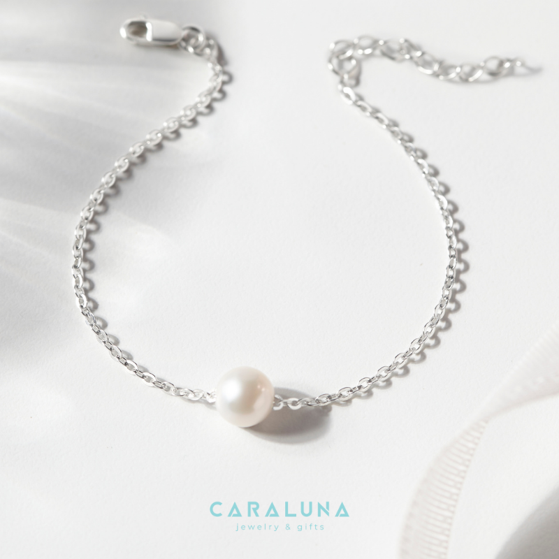 Vòng Tay Bạc 925 Đính Ngọc Trai Tự Nhiên Pearl Of Joy - VYB03