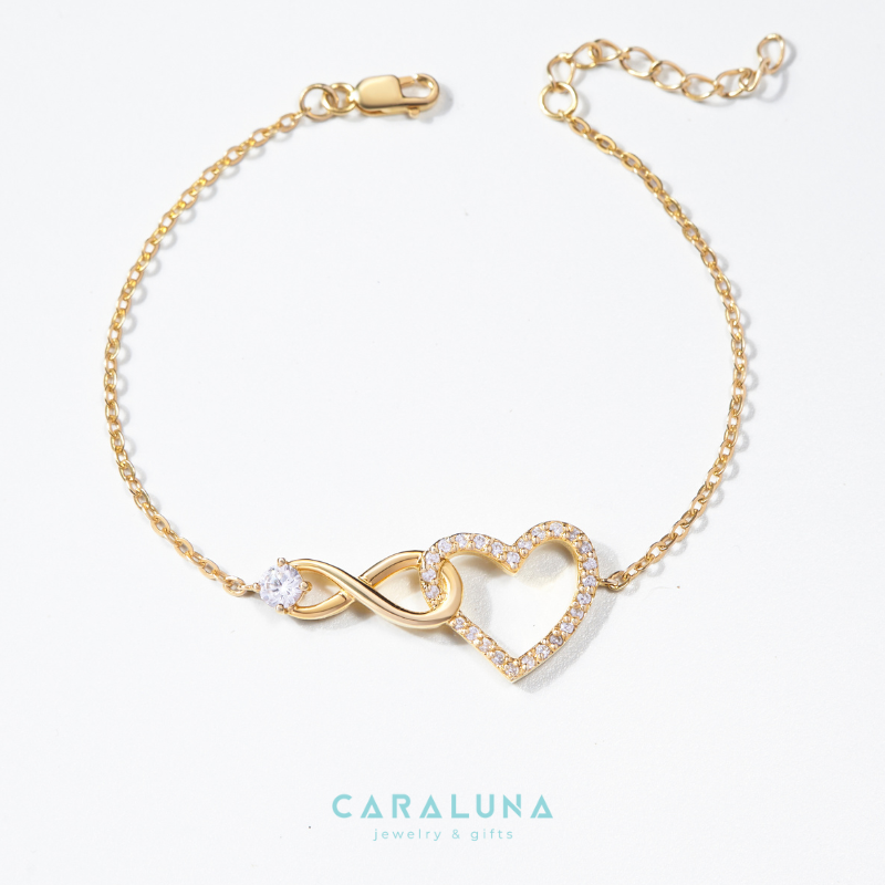 Lắc Tay Bạc 925 Trái Tim Vô Cực Đính Đá Tình Yêu Vĩnh Cửu - Infinite Love - VYB09