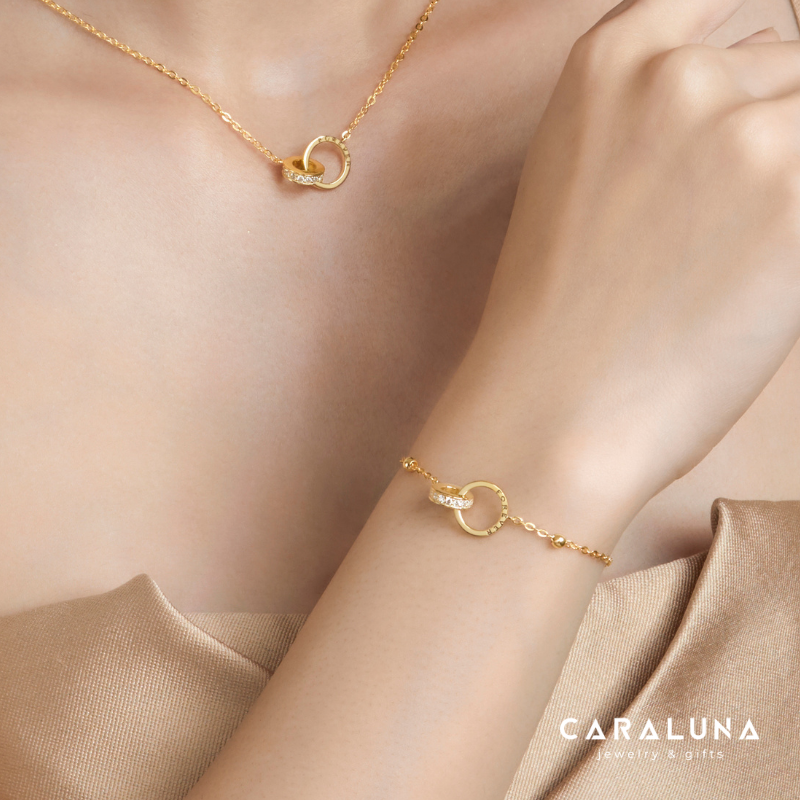 Lắc Tay Bạc 925 Đính Đá Vòng Tròn Lồng Tình Yêu Cho Nữ Eternity Love - VYB29