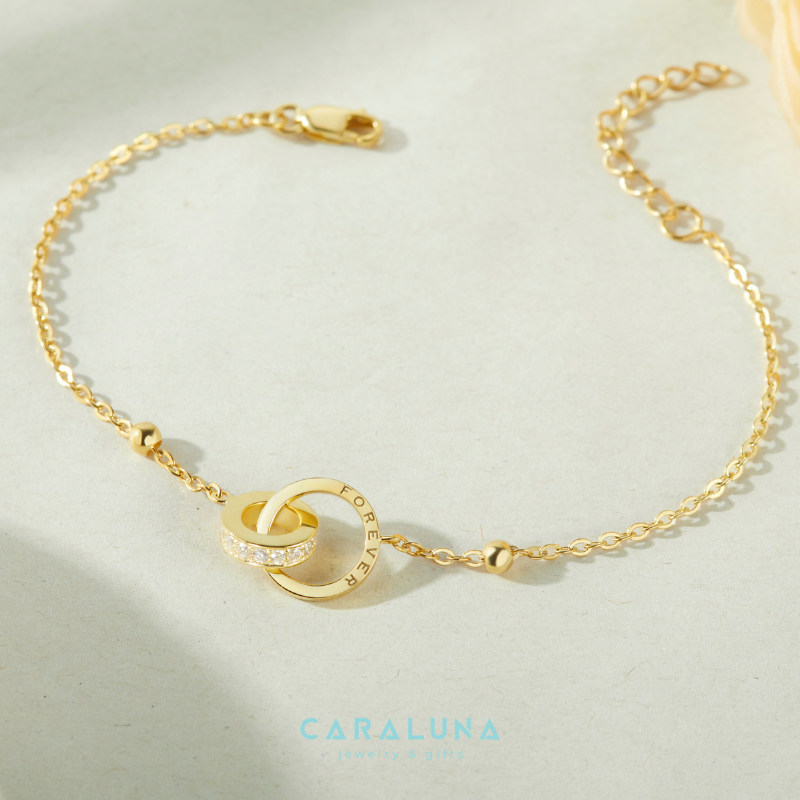 Lắc Tay Bạc 925 Đính Đá Vòng Tròn Lồng Tình Yêu Cho Nữ Eternity Love - VYB29