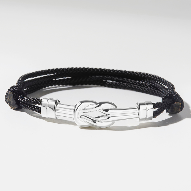 Vòng Tay Bạc 925 Nút Thắt Gắn Kết Cho Nam Love Knot - VYB47