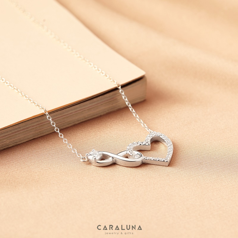Quà Tặng 8/3 Dây Chuyền Bạc 925 Trái Tim Vô Cực Đính Đá Tình Yêu Vĩnh Cửu - Infinite Love - VYN11