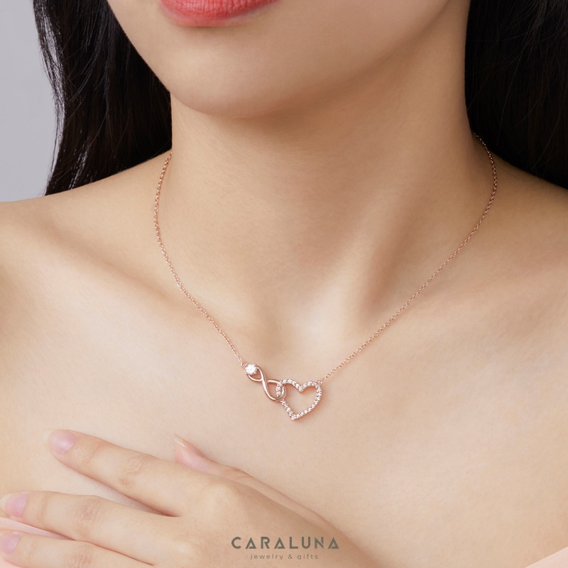 Quà Tặng 8/3 Dây Chuyền Bạc 925 Trái Tim Vô Cực Đính Đá Tình Yêu Vĩnh Cửu - Infinite Love - VYN11