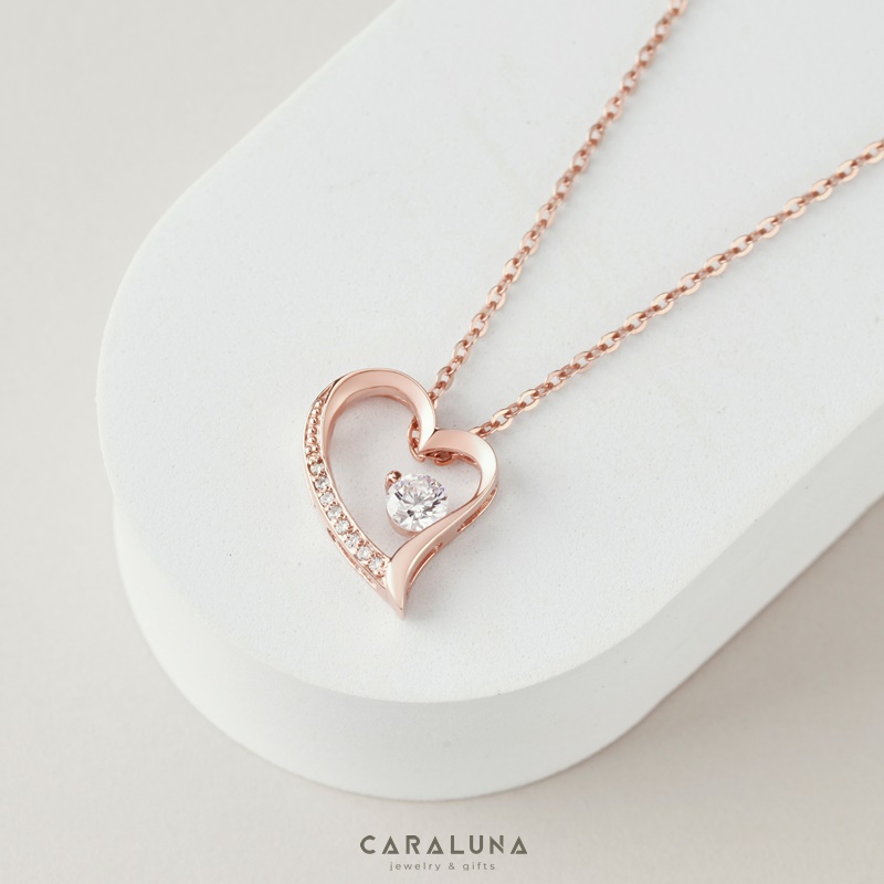 Dây Chuyền Bạc 925 Trái Tim Đính Đá Tình Yêu - Love Heart - VYN15