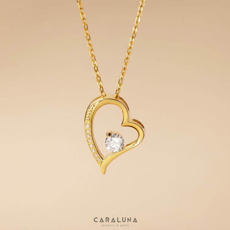 Dây Chuyền Bạc 925 Trái Tim Đính Đá Tình Yêu - Love Heart - VYN15