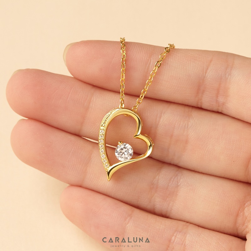 Dây Chuyền Bạc 925 Trái Tim Đính Đá Tình Yêu - Love Heart - VYN15