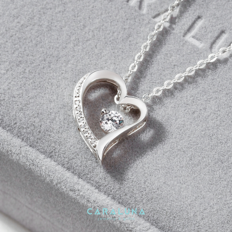 Dây Chuyền Bạc 925 Trái Tim Đính Đá Tình Yêu - Love Heart - VYN15