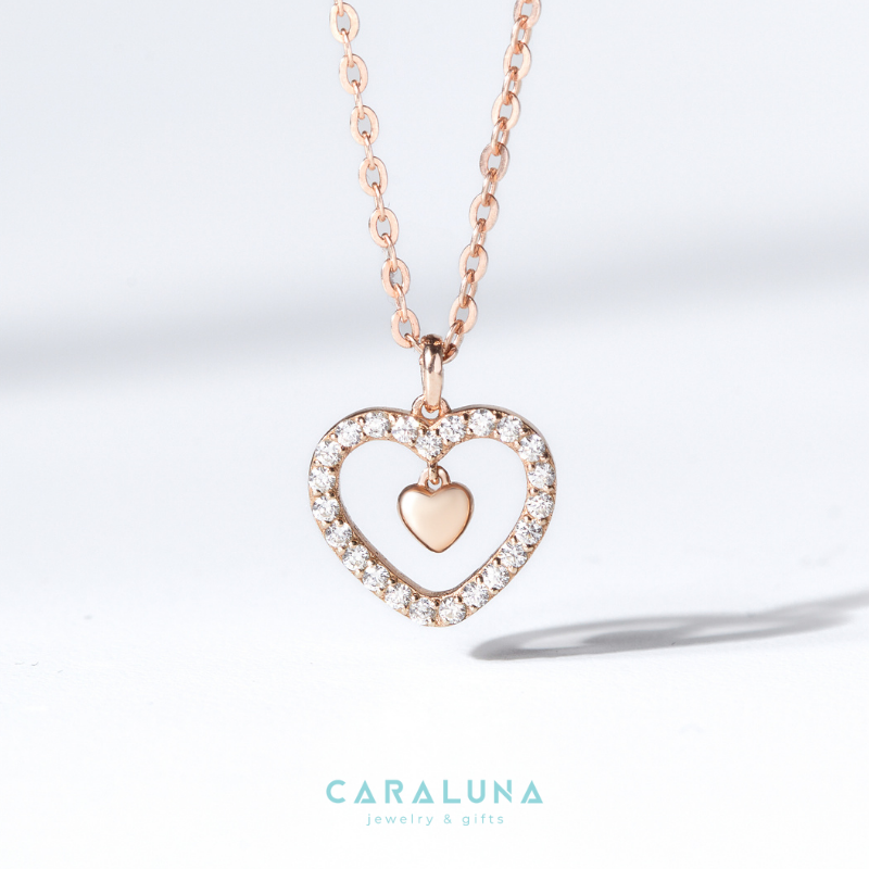 Dây Chuyền Bạc 925 Trái Tim Đính Đá Gắn Charm Tim - Love Heart - VYN40