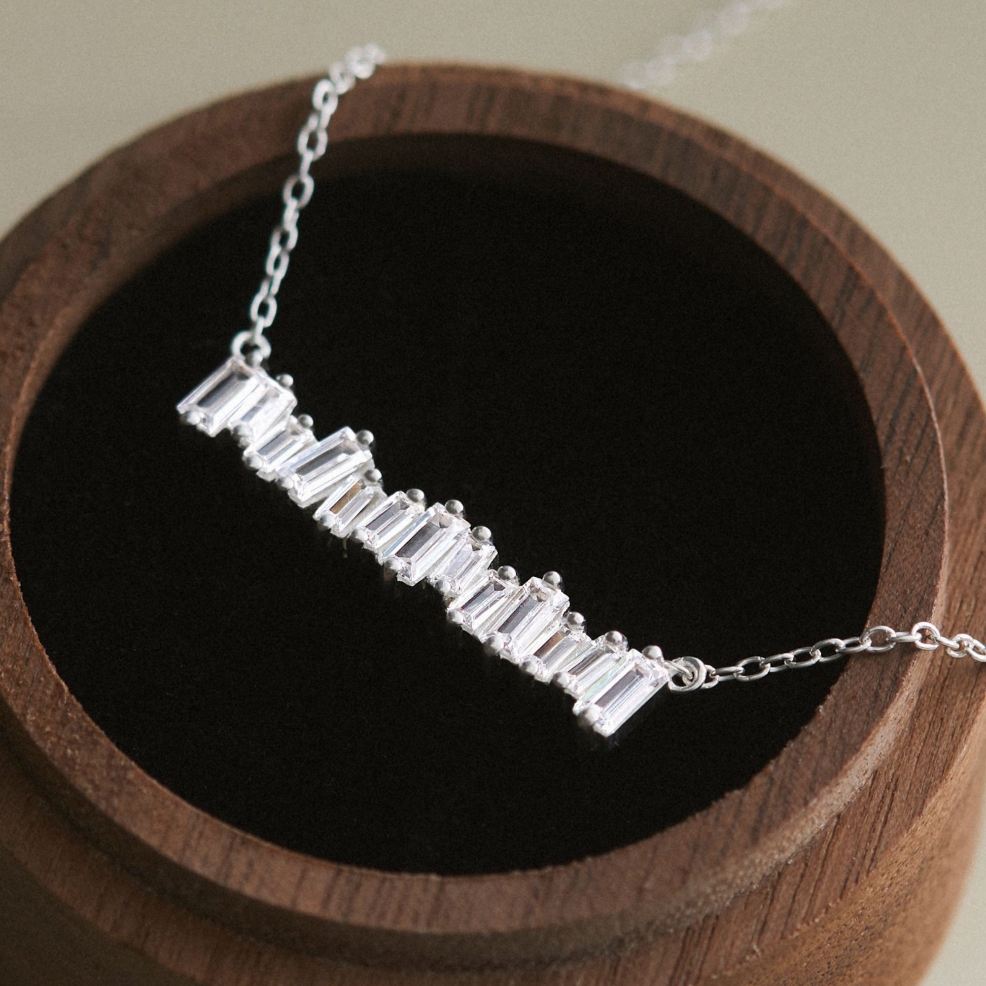 Dây Chuyền Bạc 925 Đính Đá Chữ Nhật - Shine - VYN500