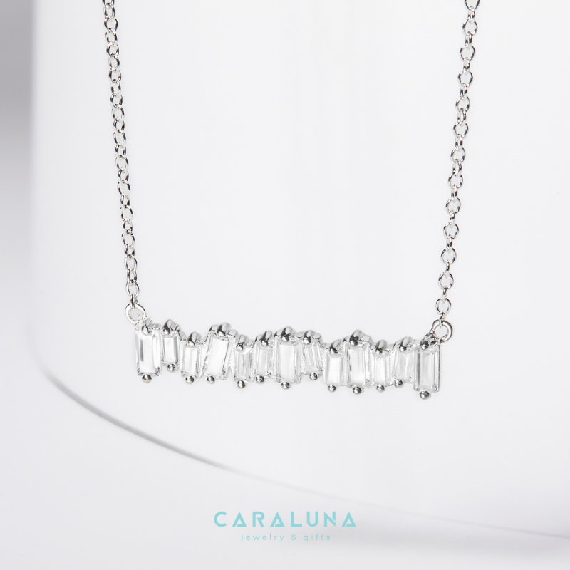 Dây Chuyền Bạc 925 Đính Đá Chữ Nhật - Shine - VYN500