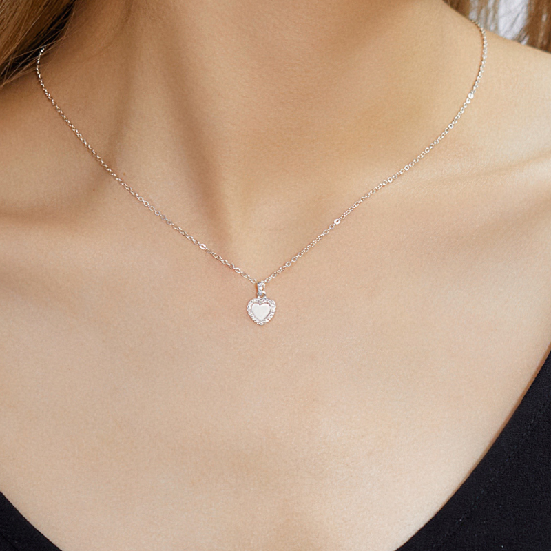 Dây Chuyền Bạc 925 Đính Đá Hình Trái Tim Lãng Mạn Romance - VYN505