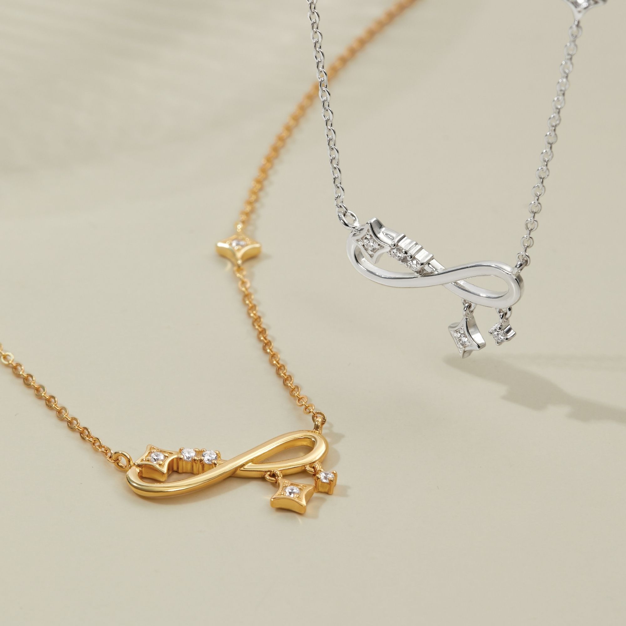 Quà Tặng 8/3 Vòng Cổ Bạc 925 Hình Vô Cực Đính Đá Treo Infinity Necklace - VYN72