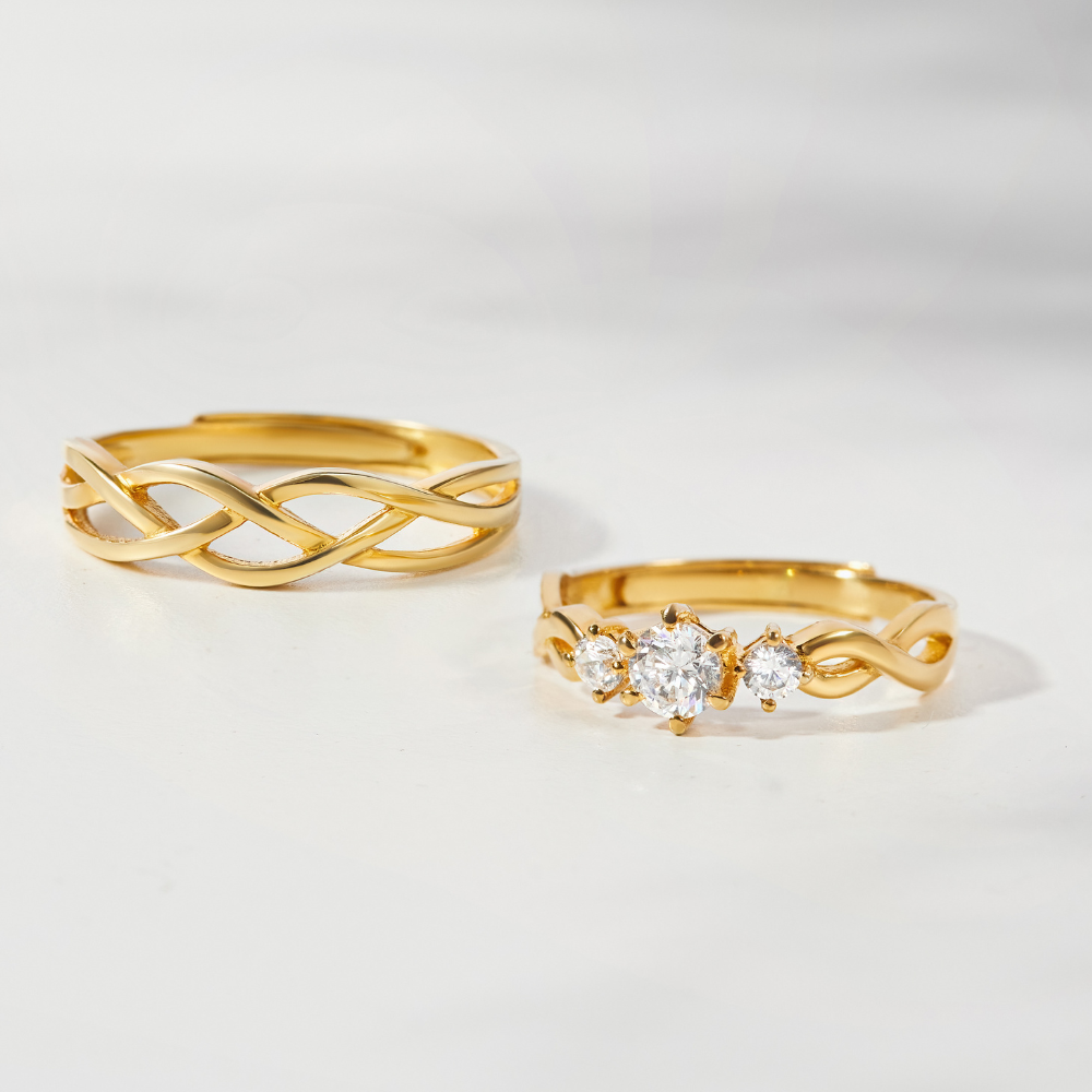 (Một Cặp) Nhẫn Đôi Bạc 925 Freesize Tình Yêu True Love - VYR01 & VYR02