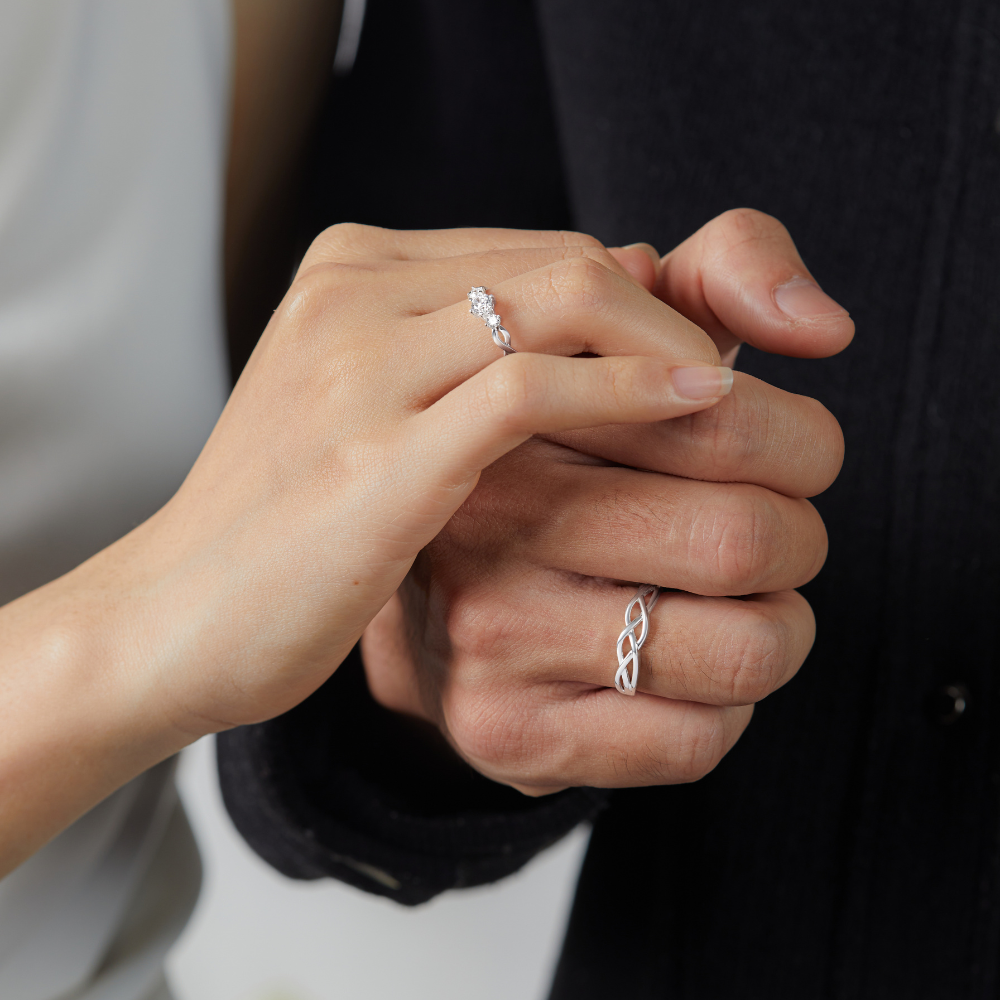 (Một Cặp) Nhẫn Đôi Bạc 925 Freesize Tình Yêu True Love - VYR01 & VYR02