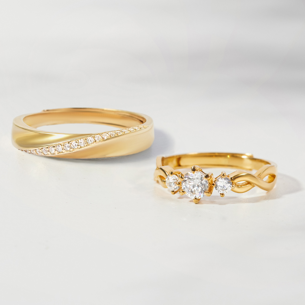 (Một Cặp) Nhẫn Đôi Freesize Bạc 925 Couple Ring - VYR01 & VYR04