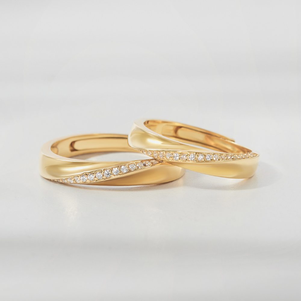 (Một Cặp) Nhẫn Đôi Bạc 925 Freesize Tình Yêu Symbols Of Love - VYR03 & VYR04