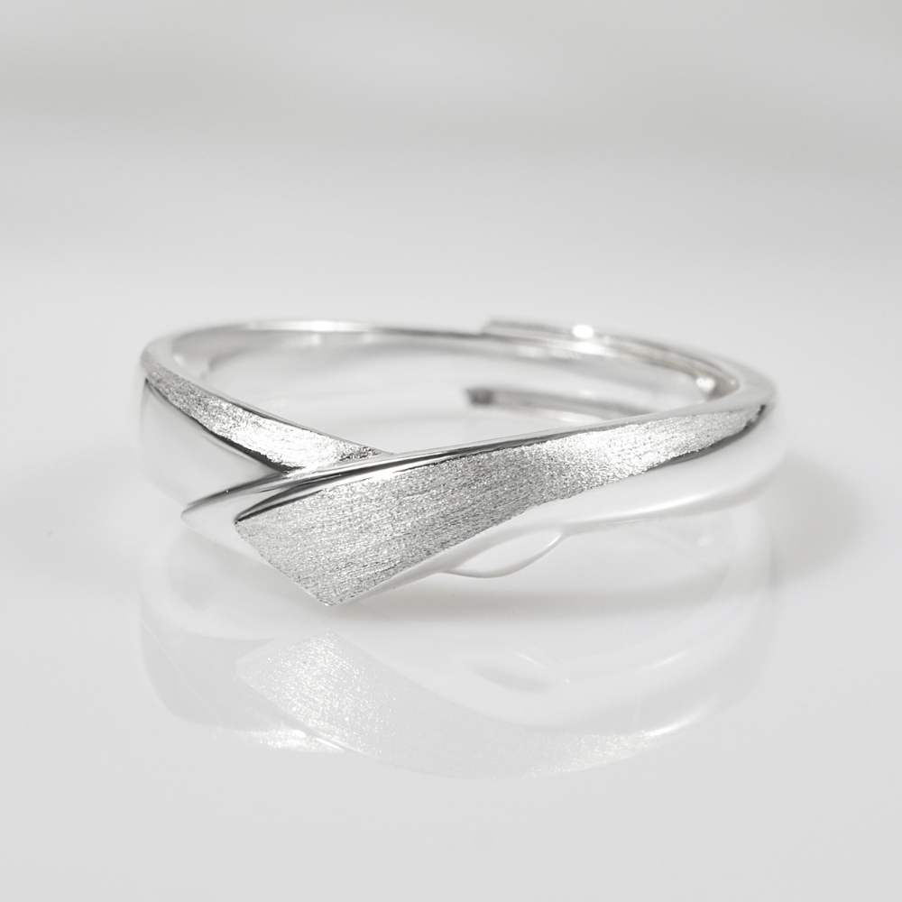 Nhẫn Freesize Bạc 925 Lượn Sóng Cho Nam Đeo Cặp Đôi Wave Love - VYR11