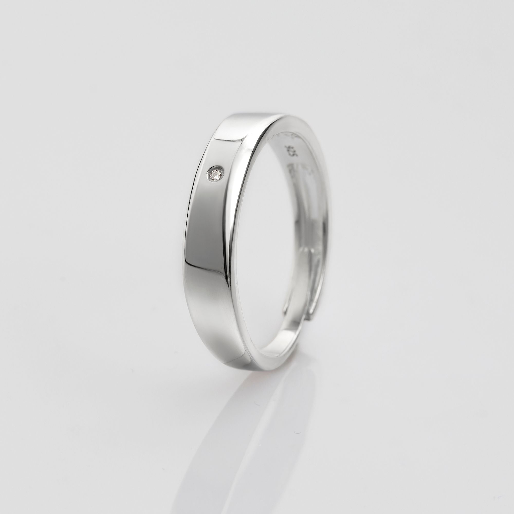 Nhẫn Freesize Bạc 925 Nút Thắt Đính Đá Chìm Cho Nam Đeo Cặp Đôi Knot Ring - VYR16