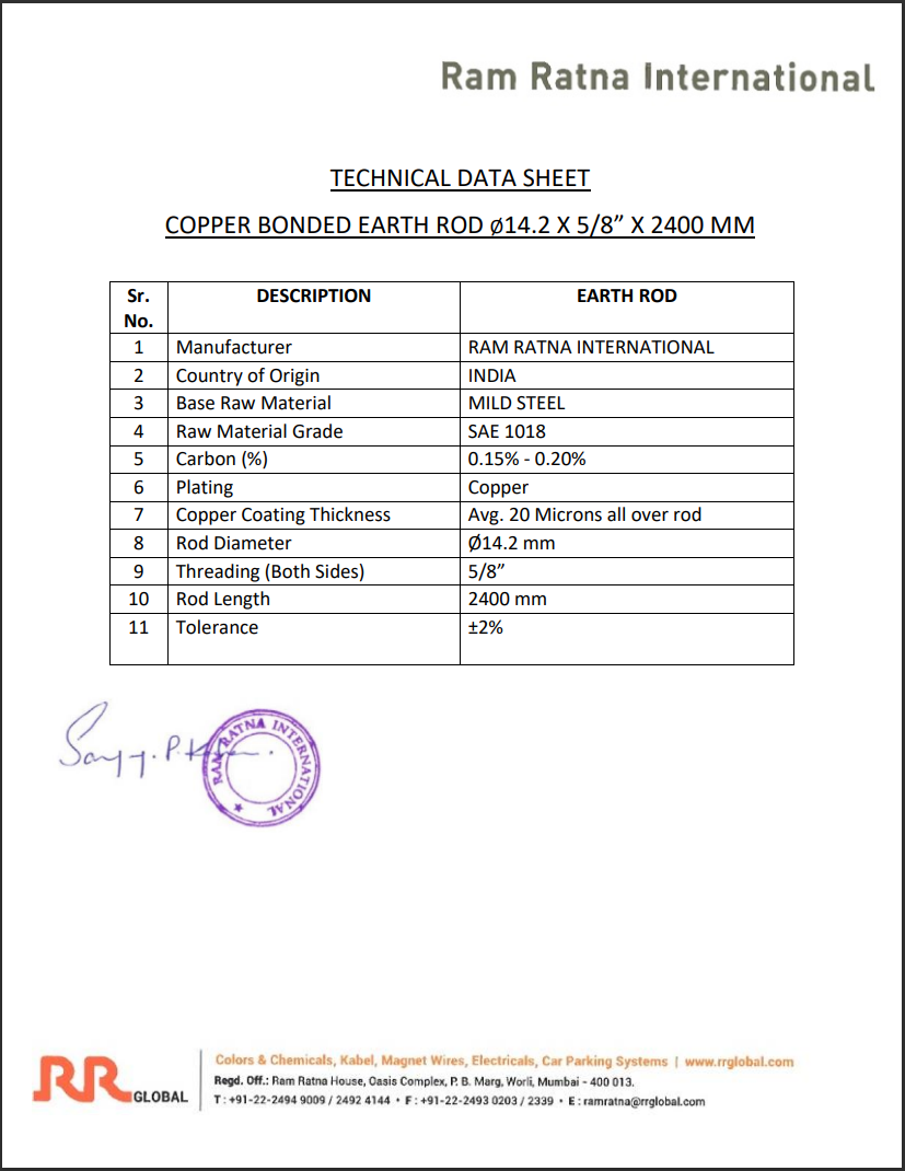 bản thông số kỹ thuật cọc D14.2