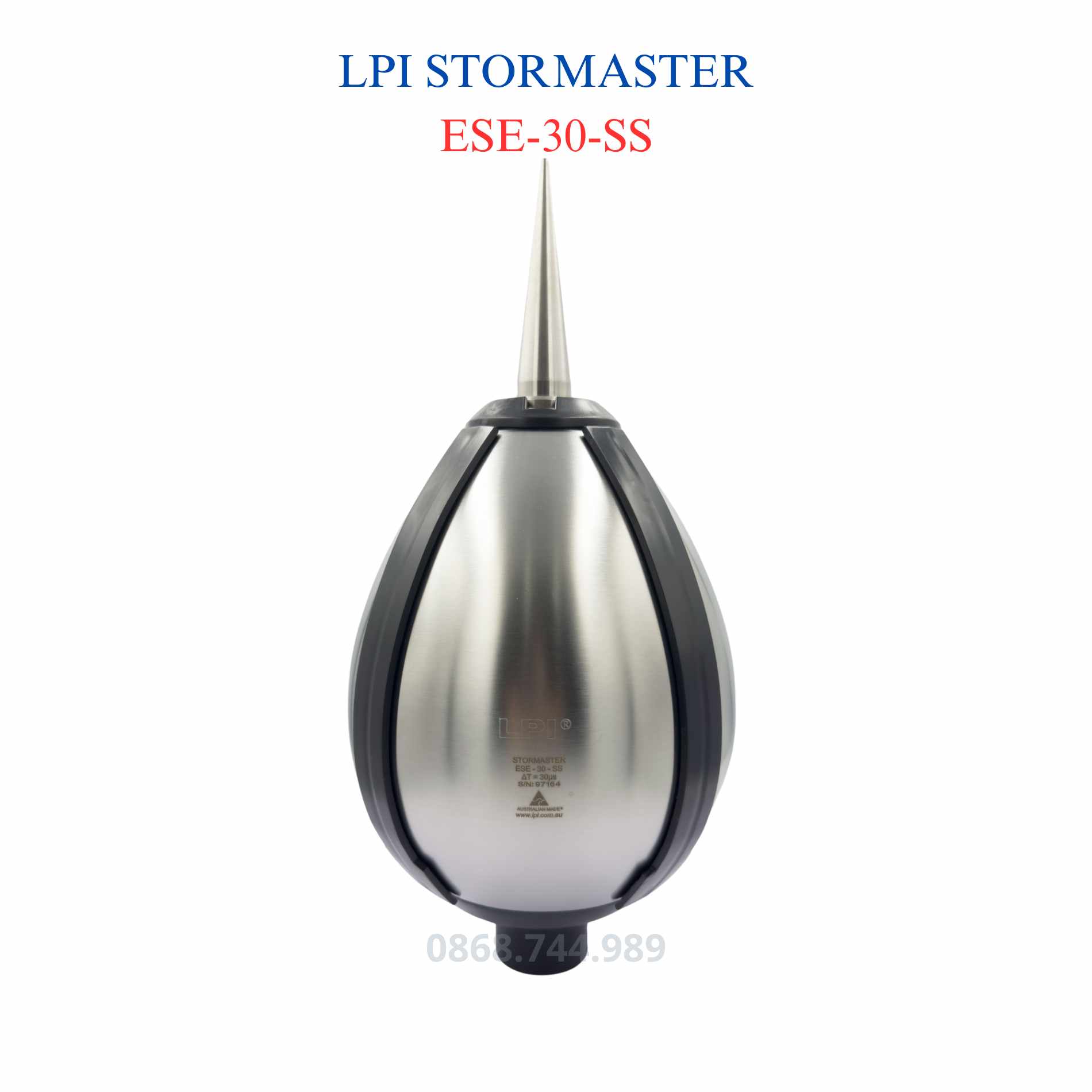 Kim thu sét LPI Stormaster ESE-30-SS: Bán kính bảo vệ 71m