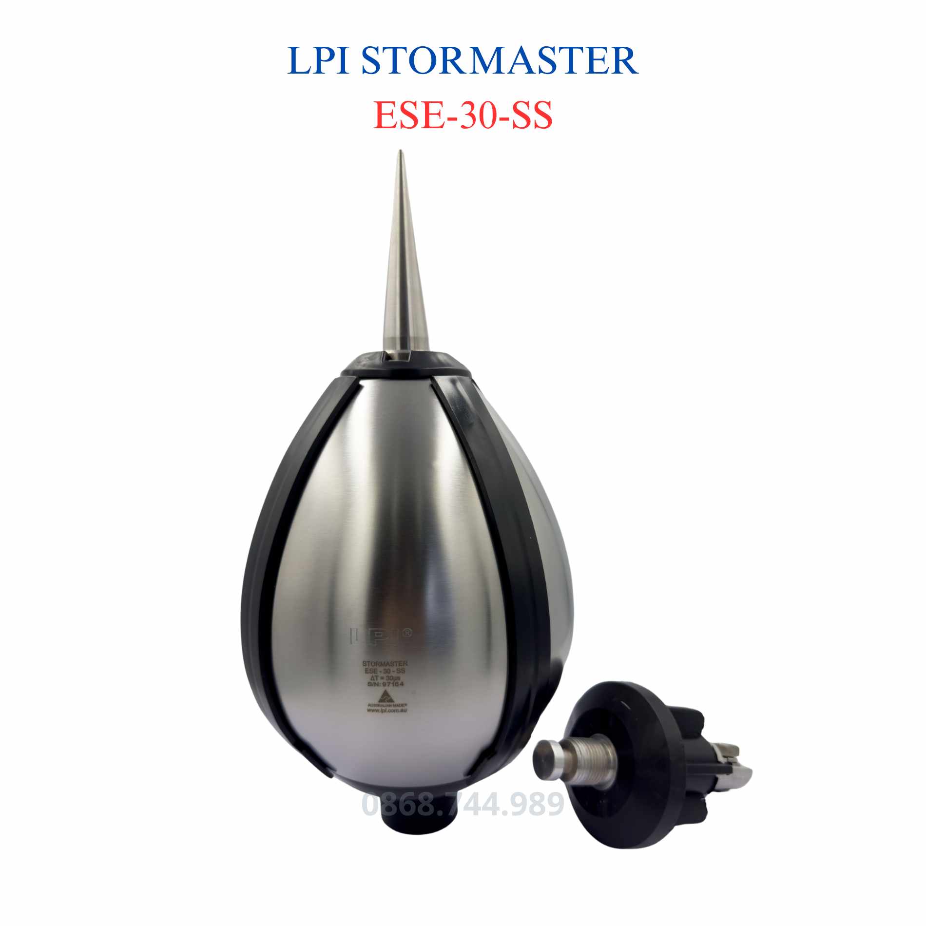 Kim thu sét LPI Stormaster ESE-30-SS: Bán kính bảo vệ 71m