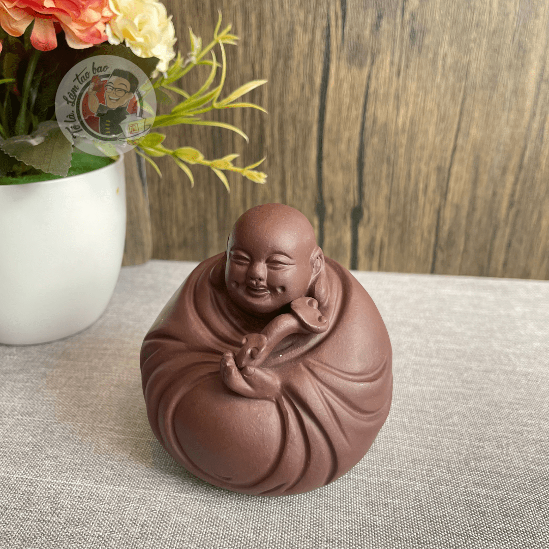Tượng trà di lặc tử sa