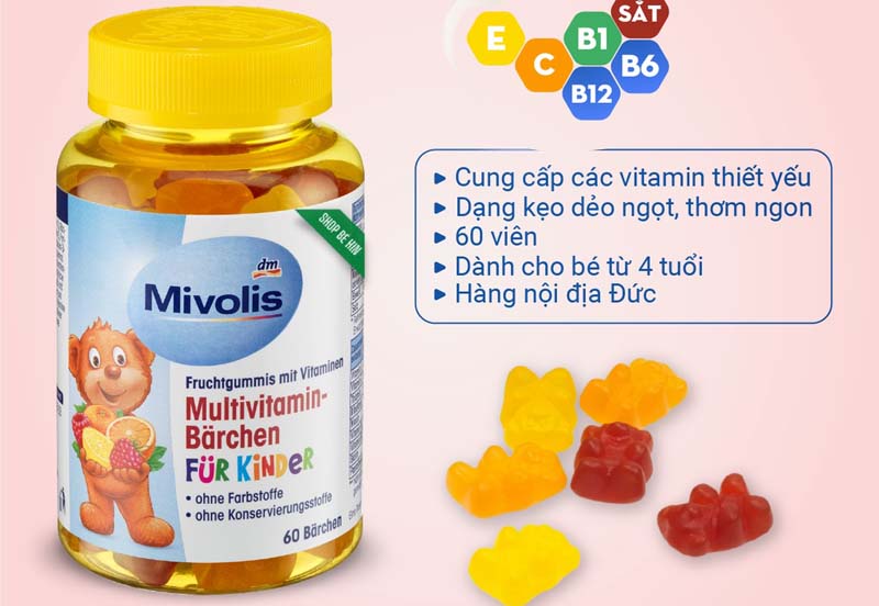 Kẹo dẻo bổ sung vitamin cho bé