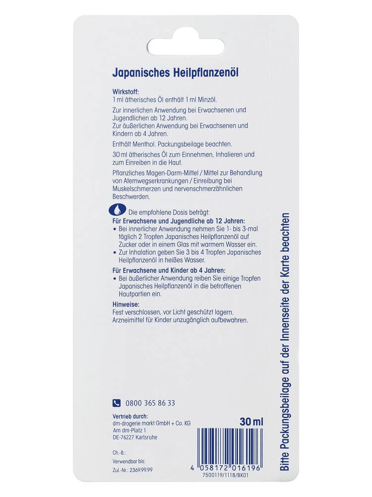 Tinh dầu bạc hà Mivolis Japanisches Heilpflanzenol, 30 ml