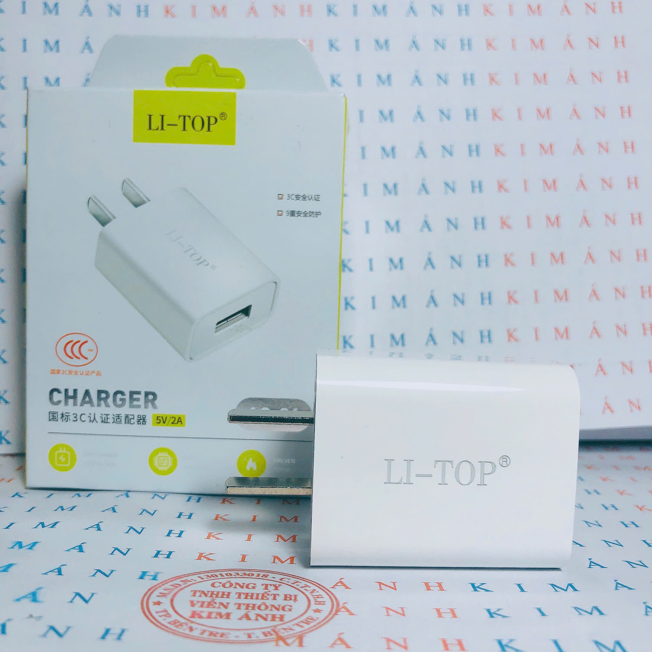 Củ sạc LI-TOP AC06, dòng điện 5V-2A, đạt chứng nhận 3C tiêu chuẩn quốc gia, Kim Ánh bảo hành chính hãng 12 tháng