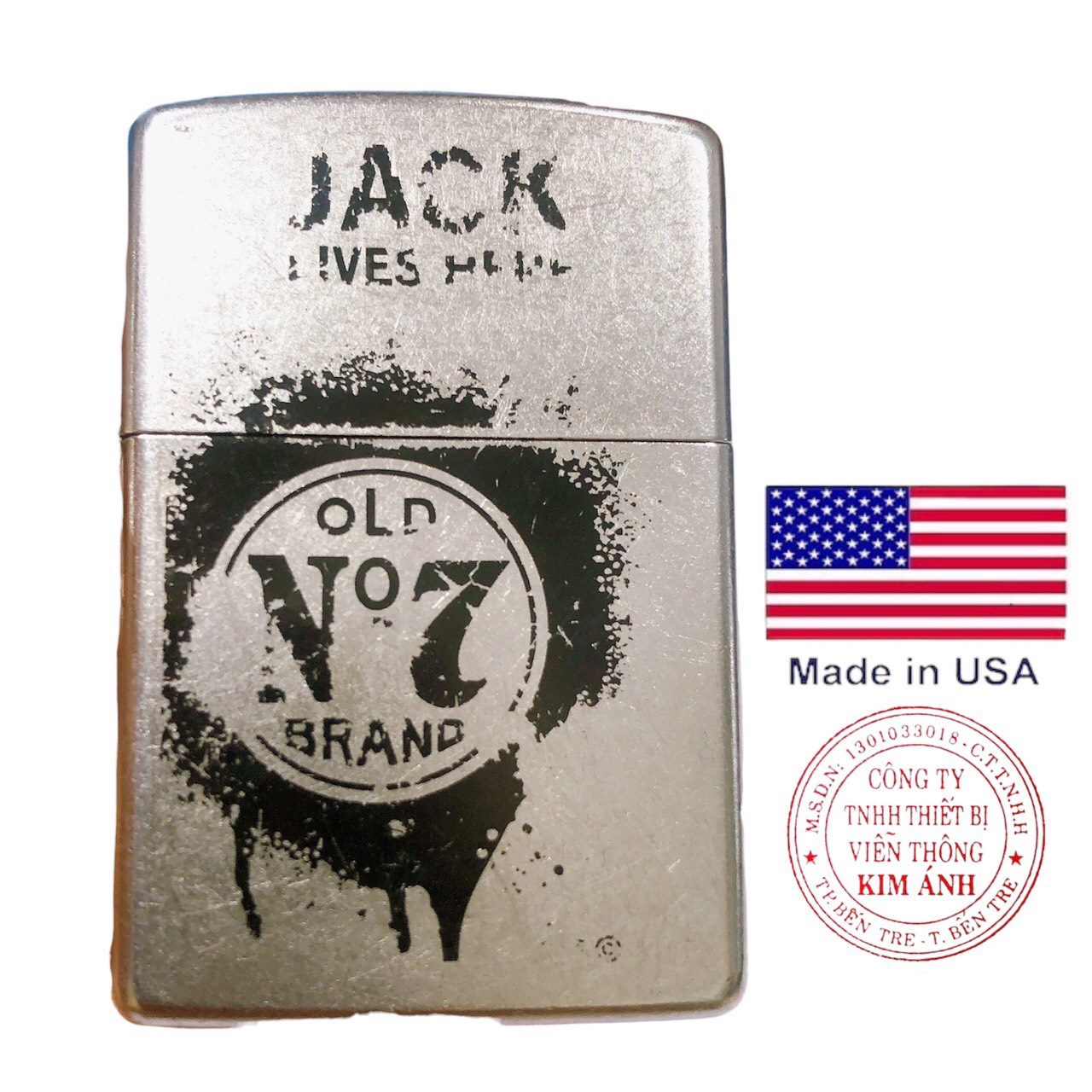 Bật lửa Zippo Mỹ in sơn JACK N07, Hàng chính hãng