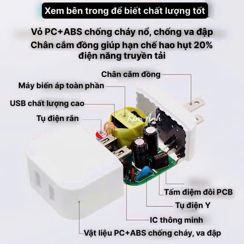 Củ sạc xuất Nhật 2.4A KFLY ( JHX-AC1908) chứng nhận PSE tiêu chuẩn Nhật Bản, dùng thử 30 ngày, bảo hành chính hãng 1 năm