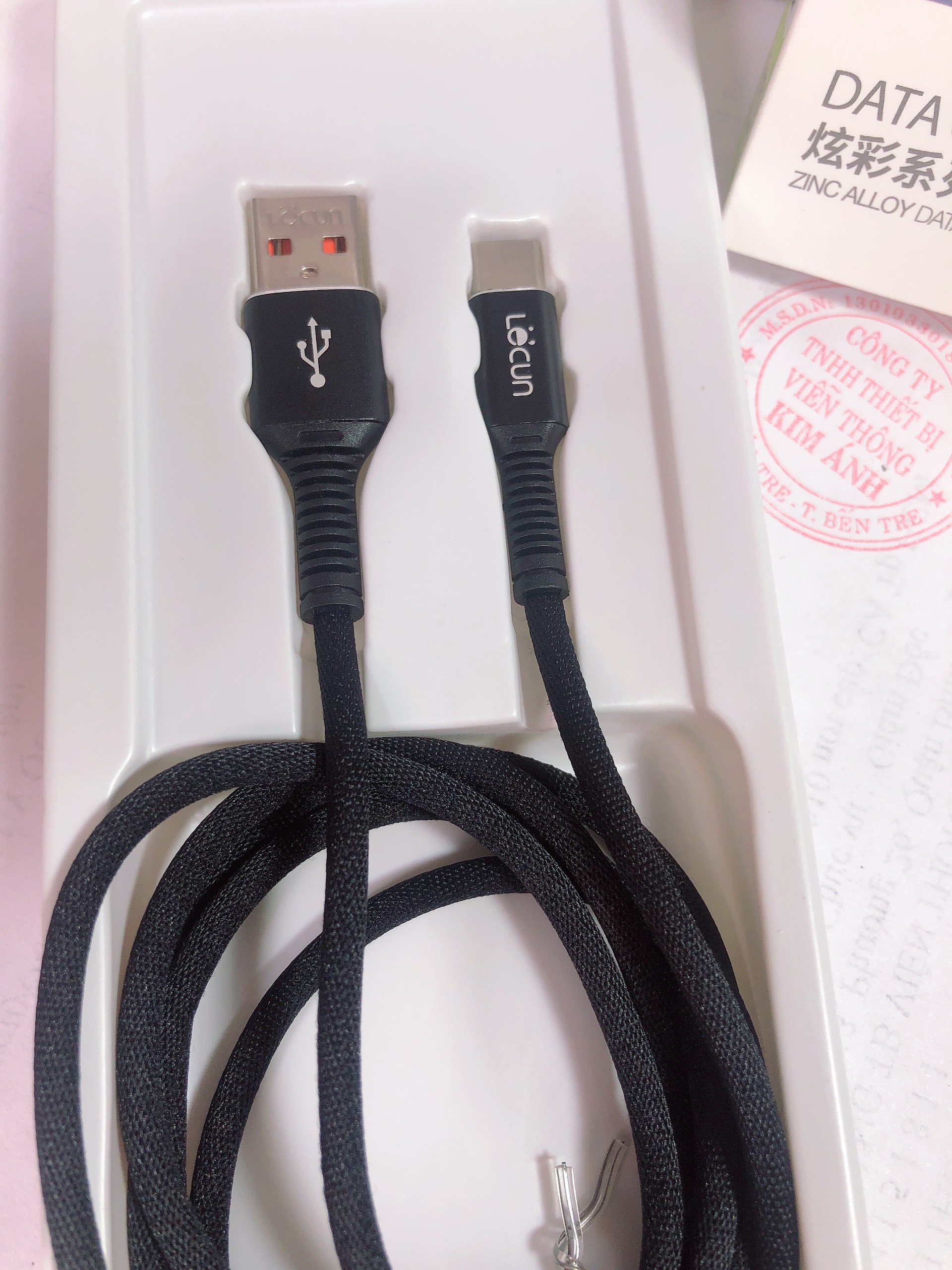 Type C- Dây sạc Lecun XC-10 bện vải dù, sạc nhanh 5A