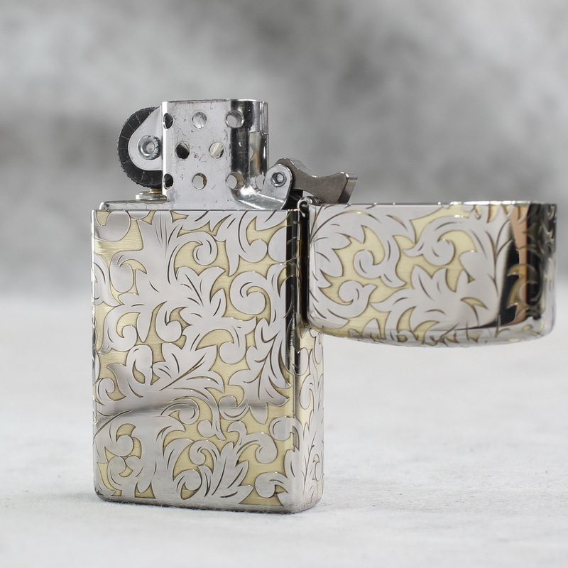 Bật lửa Zippo Slim Mỹ chủ đề Hoa văn Ý Chrom 6010, hàng chính hãng có giấy nhập khẩu gửi kèm theo đơn hàng