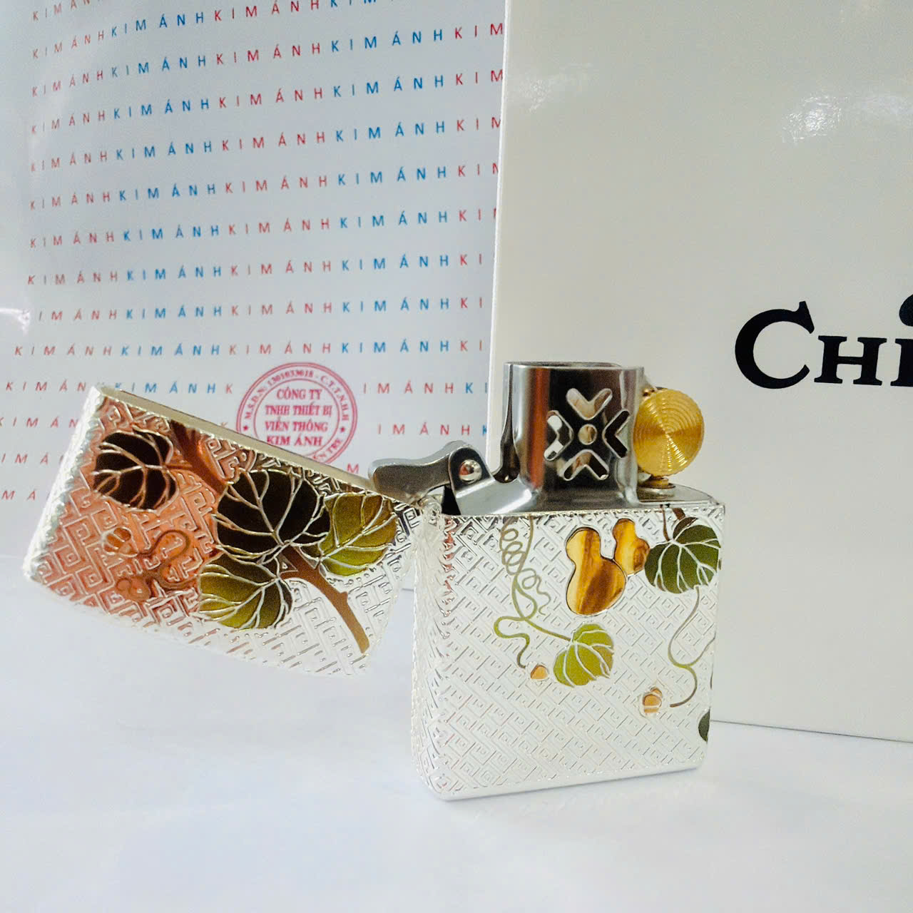 Bật Lửa CHIEF Chủ Đề Quả Hồ Lô Khảm Men - Hàng Chính Hãng Vỏ Đồng Nguyên Khối Càng Dùng Càng Sáng Bóng