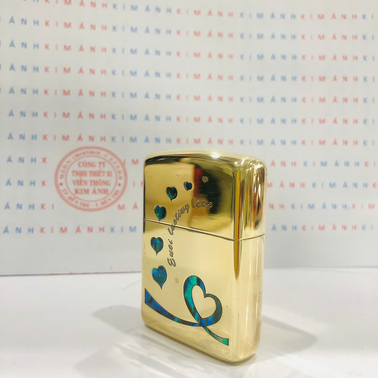 Hộp quẹt. bật lửa Zippo Armor vỏ dầy chủ đề Trái tim xà cừ, hàng loại 1 vỏ bằng đồng có tem đỏ, càng dùng càng sáng