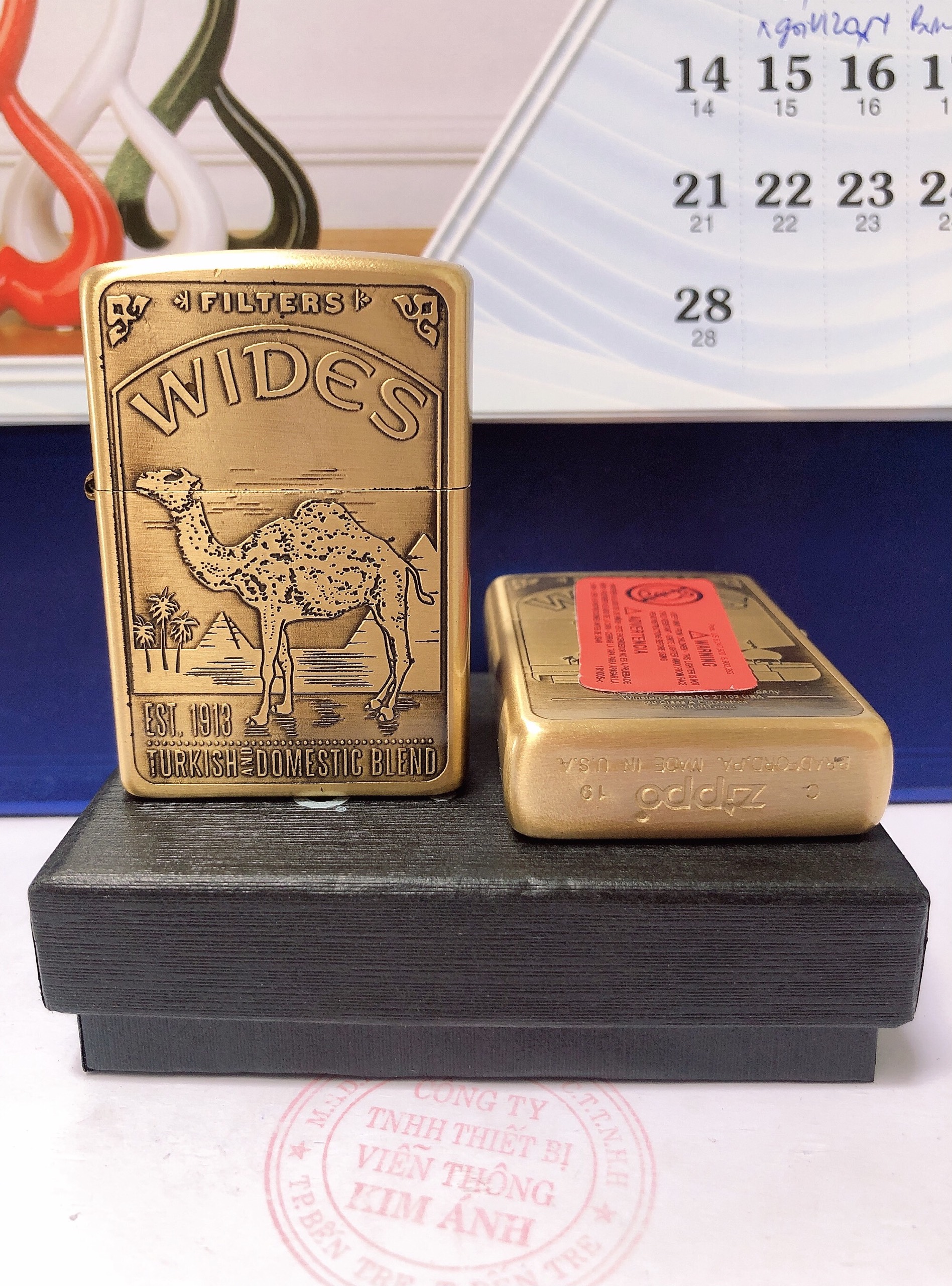 Bật Lửa Zippo Khắc Ăn Mòn Mẫu Lạc Đà, Có tem đỏ
