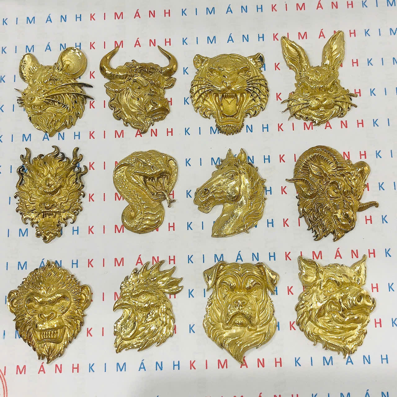 Eblem dán trang trí Zippo chủ đề 12 con giáp, chất liệu hợp đồng nguyên chất, hàng chuẩn zin Mỹ