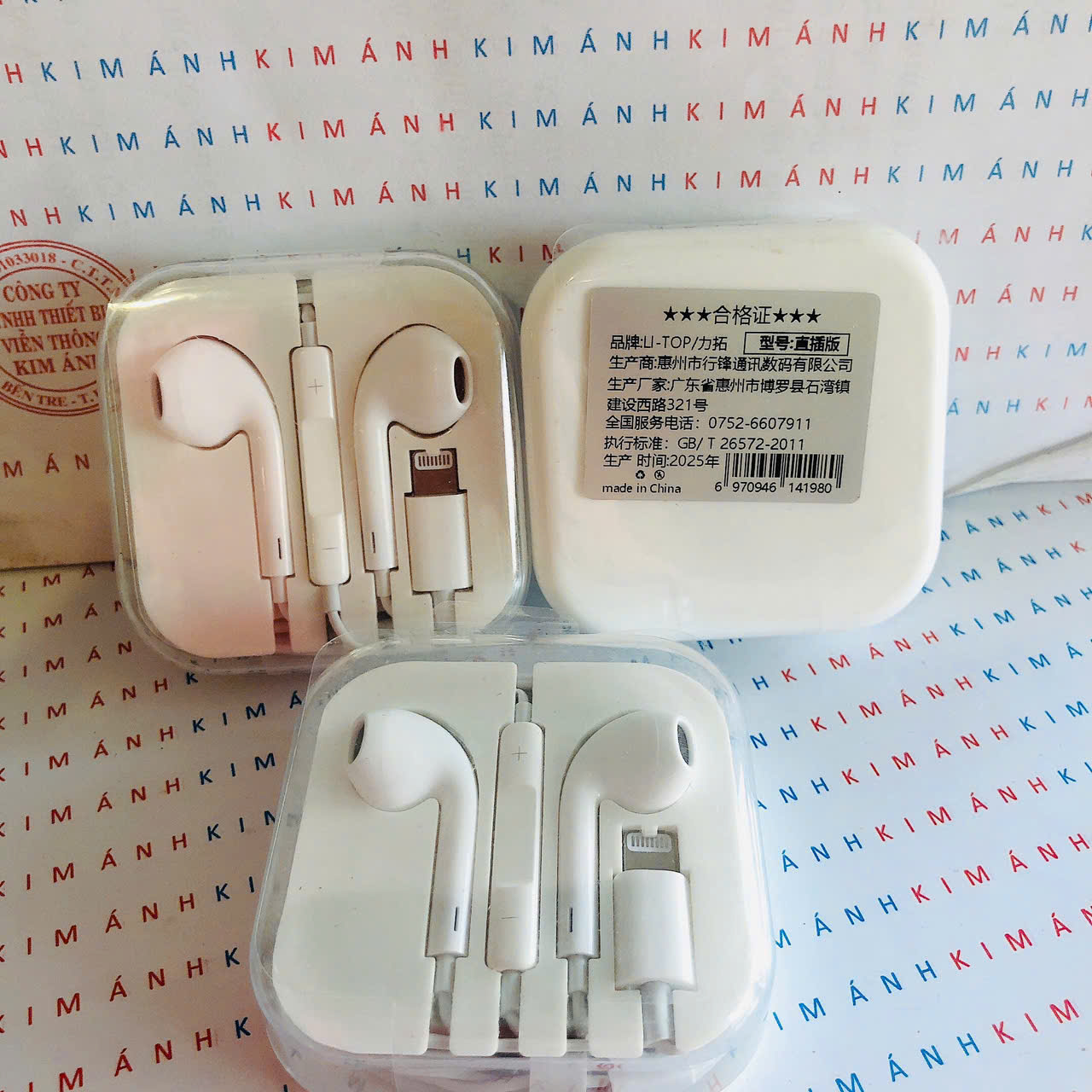 Tai nghe Li-Top chân cắm Lightning phiên bản trực tiếp ghim vào là phát nhạc, hàng chính hãng có giấy ủy quyền phân phối