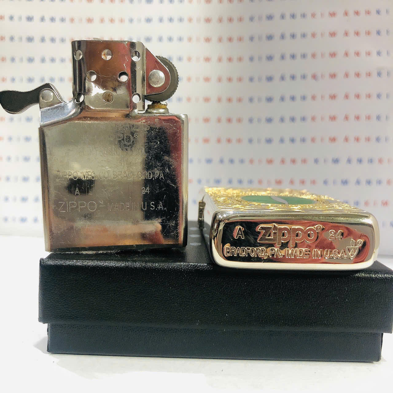 Hộp quẹt. bật lửa Zippo Armor vỏ dầy khắc ăn mòn mẫu Mắt Rồng, hàng loại 1 vỏ bằng đồng có tem đỏ